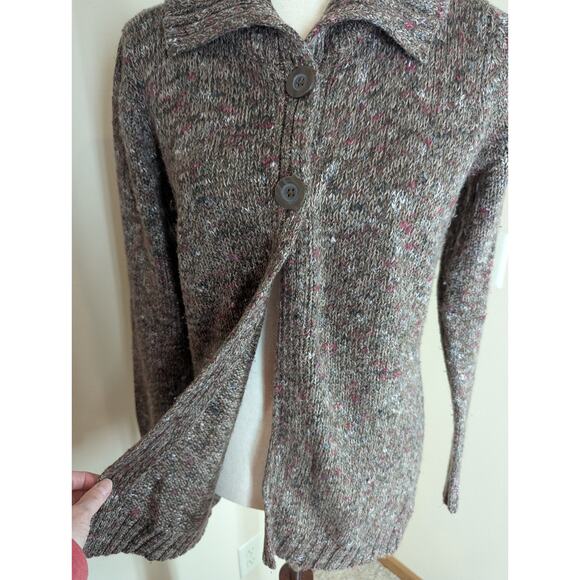Liz Claiborne Women’s 2-Button Cardigan Sweater Heather Brown Size Medium - Picture 4 of 10